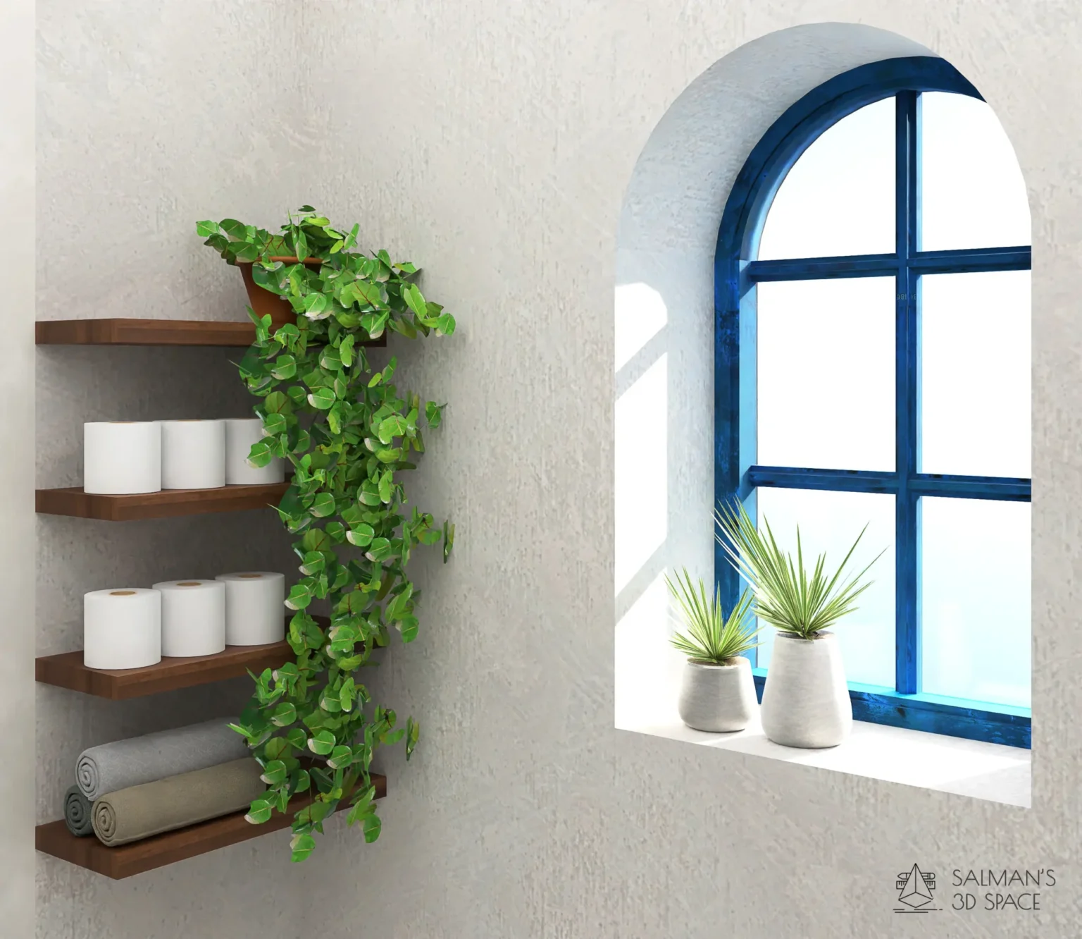 Mediterranean bathroom_ window view