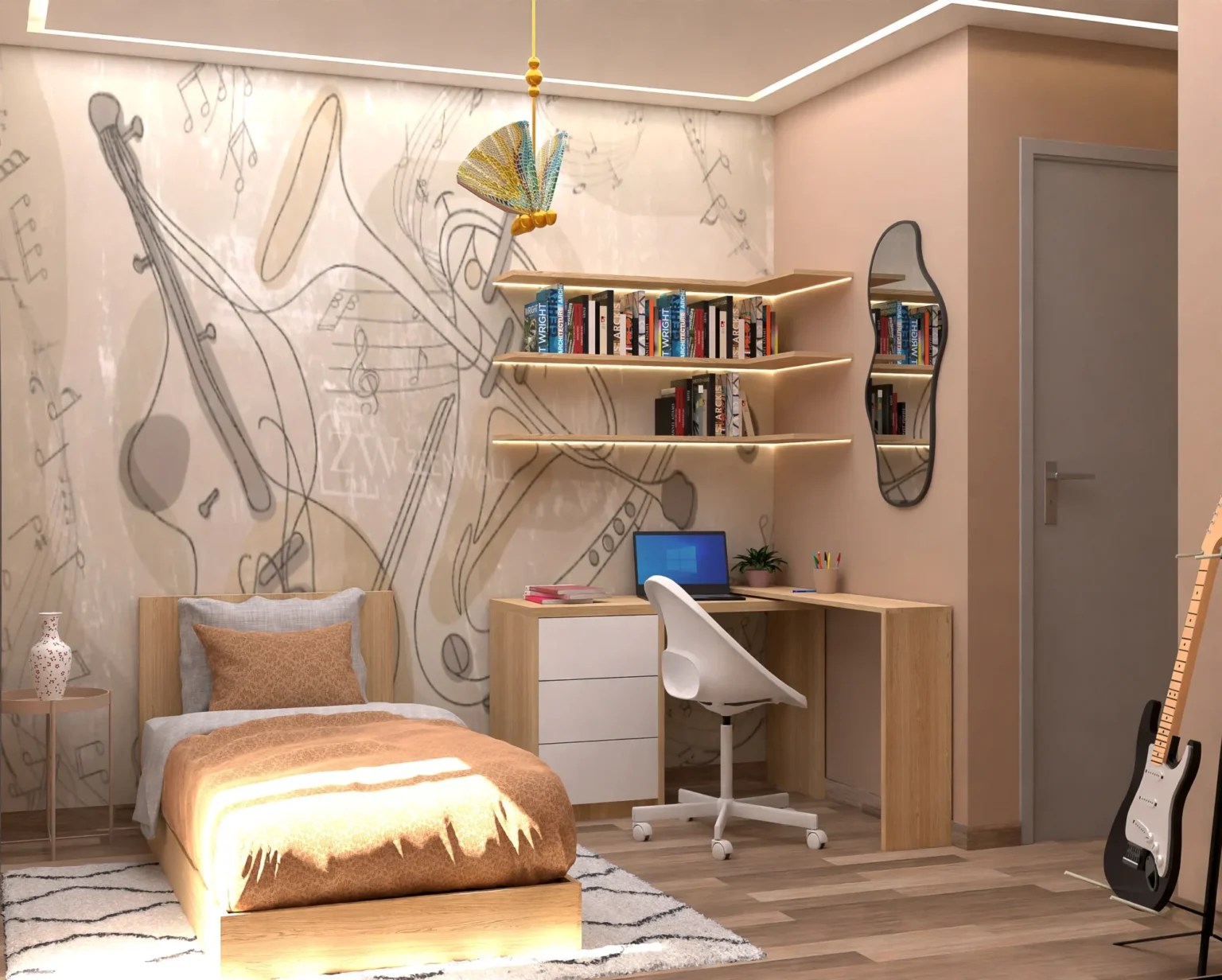 Mediterranean bathroom_ Desk view