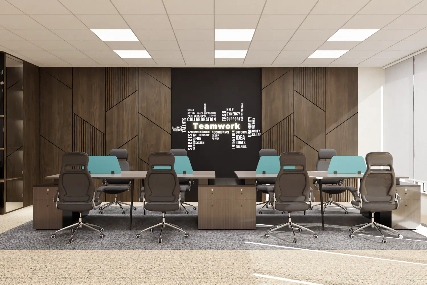 3d interior design of office