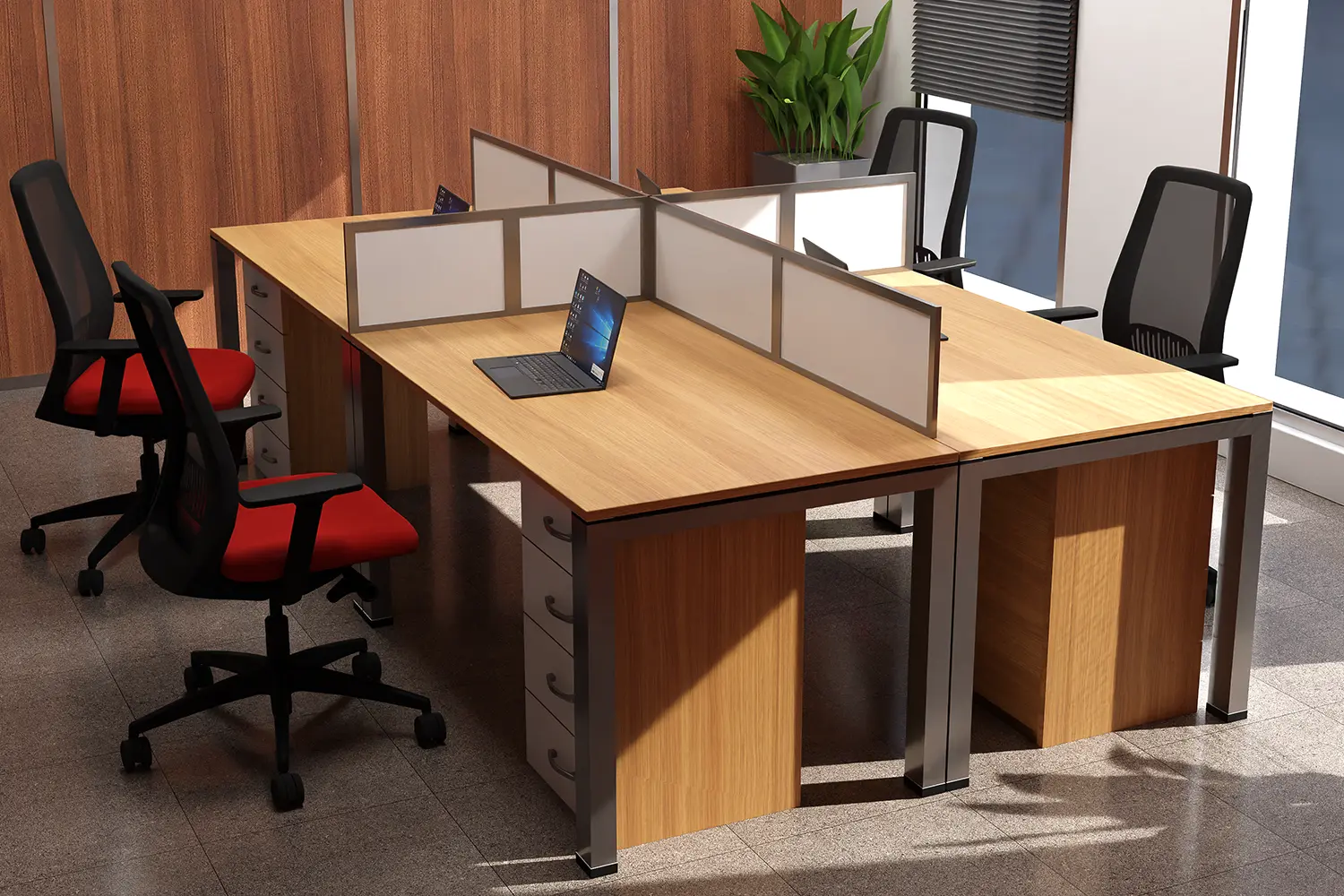 3d interior design of a small office