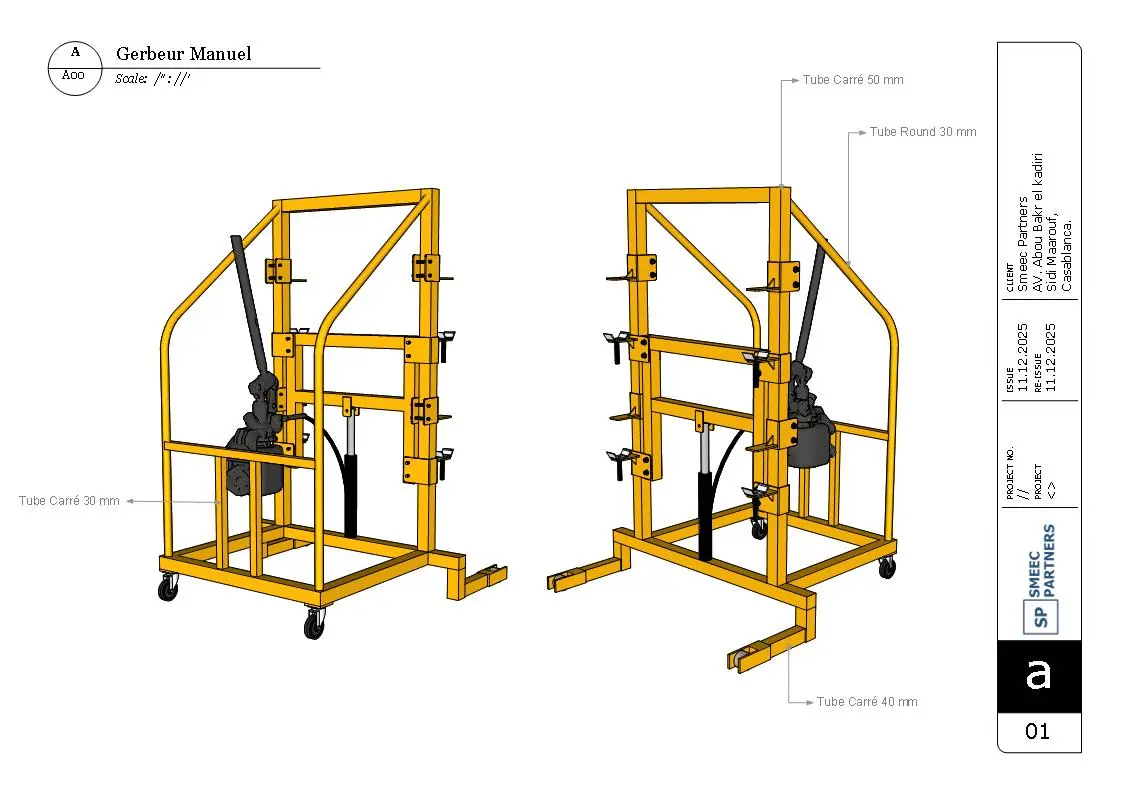 3d design of industriel product_manual stacker
